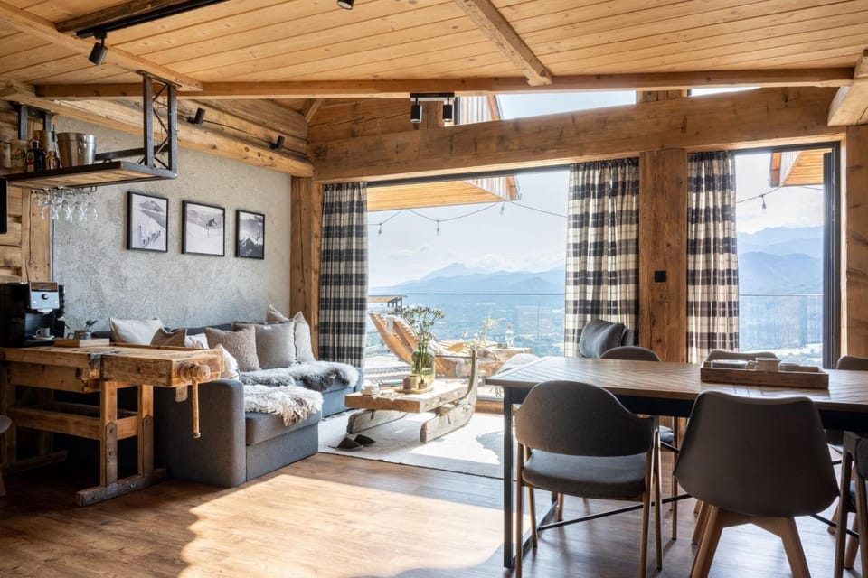Natural landscape, Living room, Seating area, Mountain view