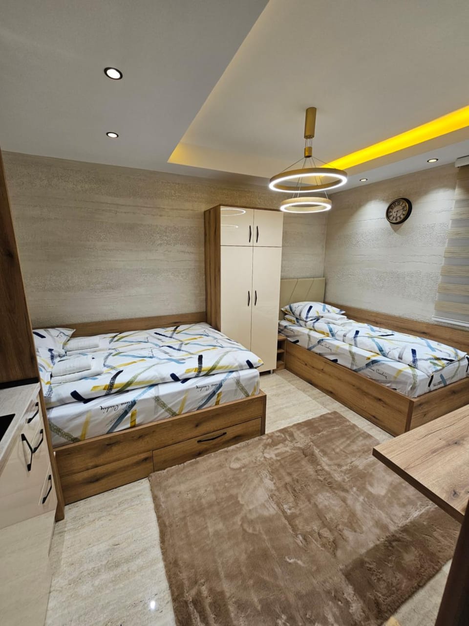 Bed, Living room, Photo of the whole room, Seating area, Bedroom, wardrobe