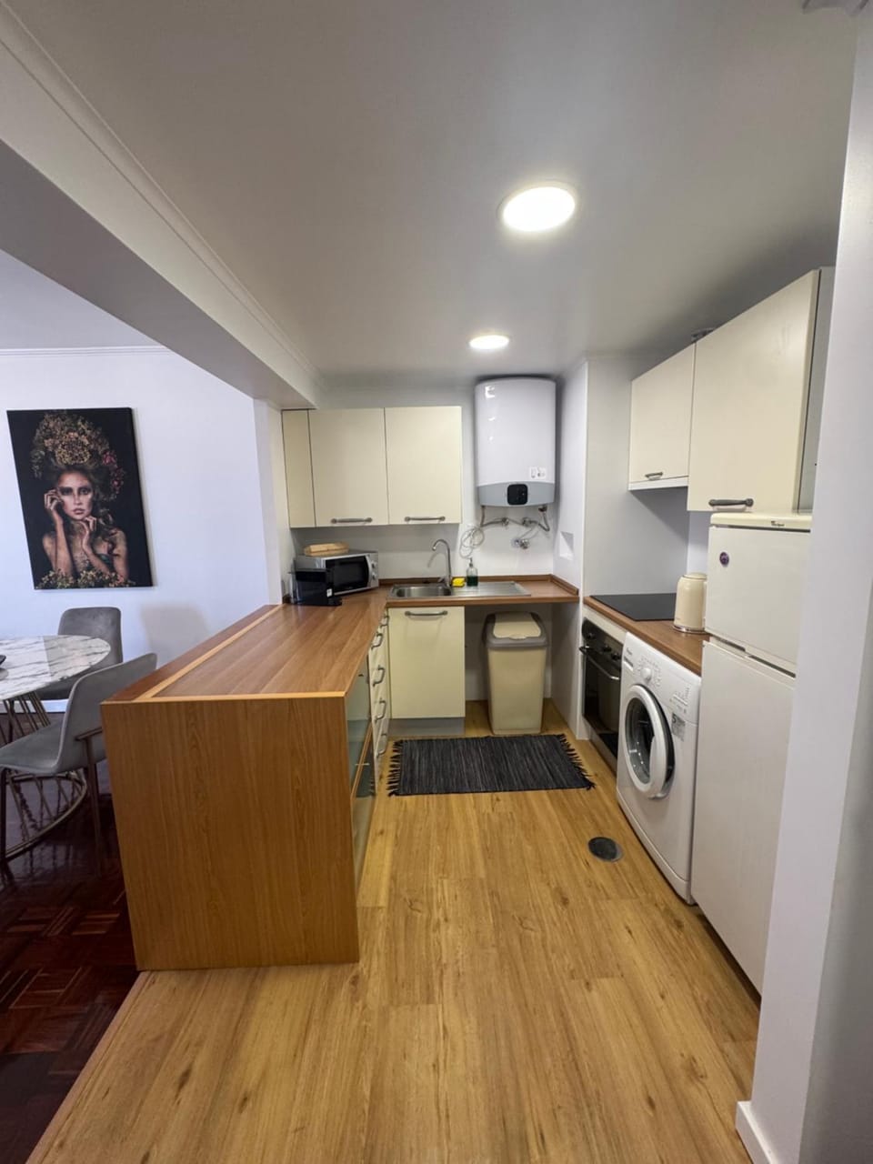 Kitchen or kitchenette, stove, toaster