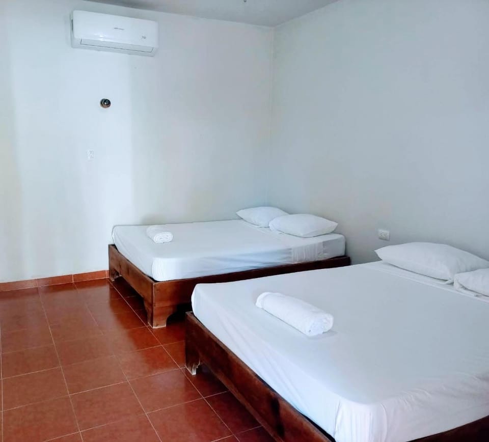 Bed, Bedroom, towels, air conditioner