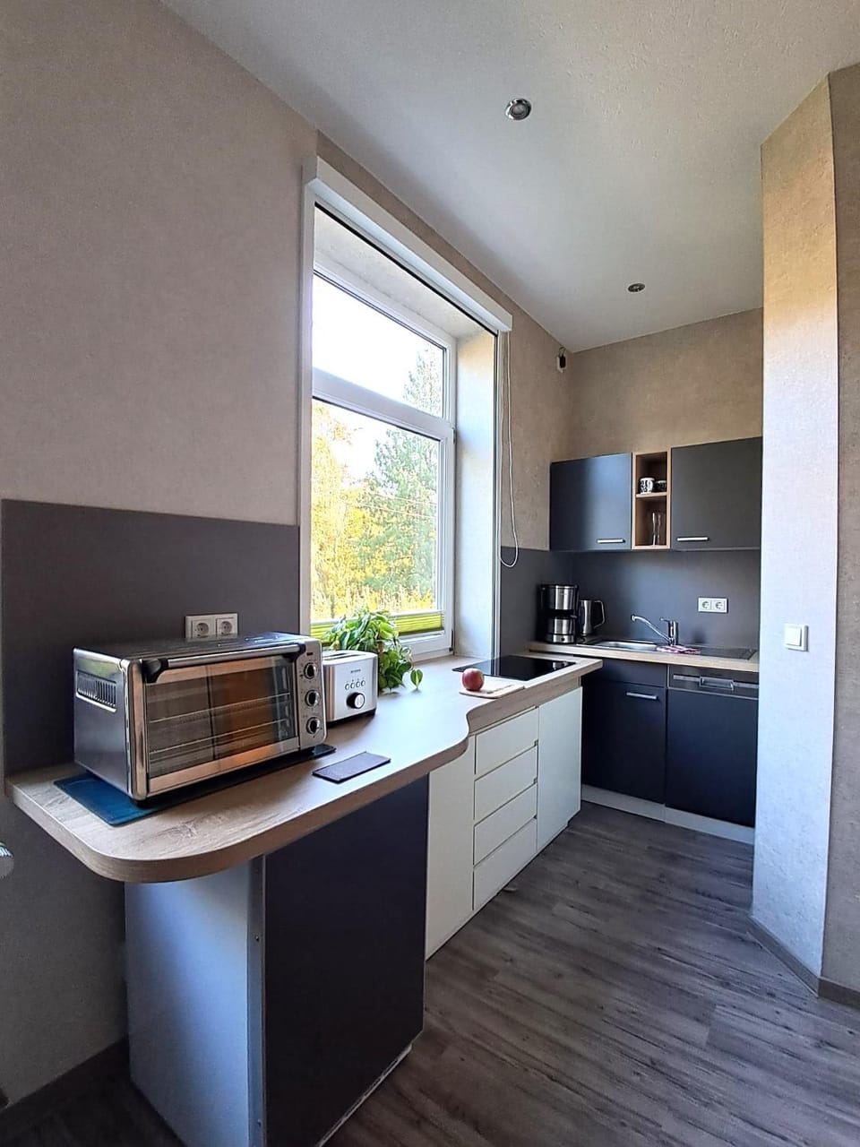 Coffee/tea facilities, Kitchen or kitchenette, oven
