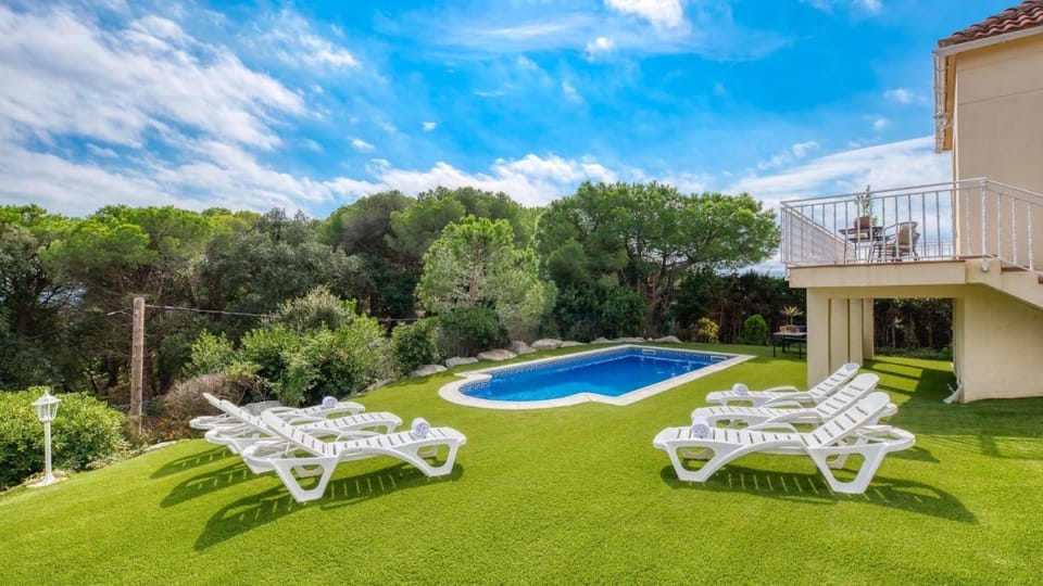 Property building, Living room, Swimming pool