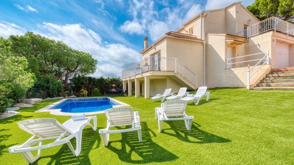 Property building, Living room, Swimming pool