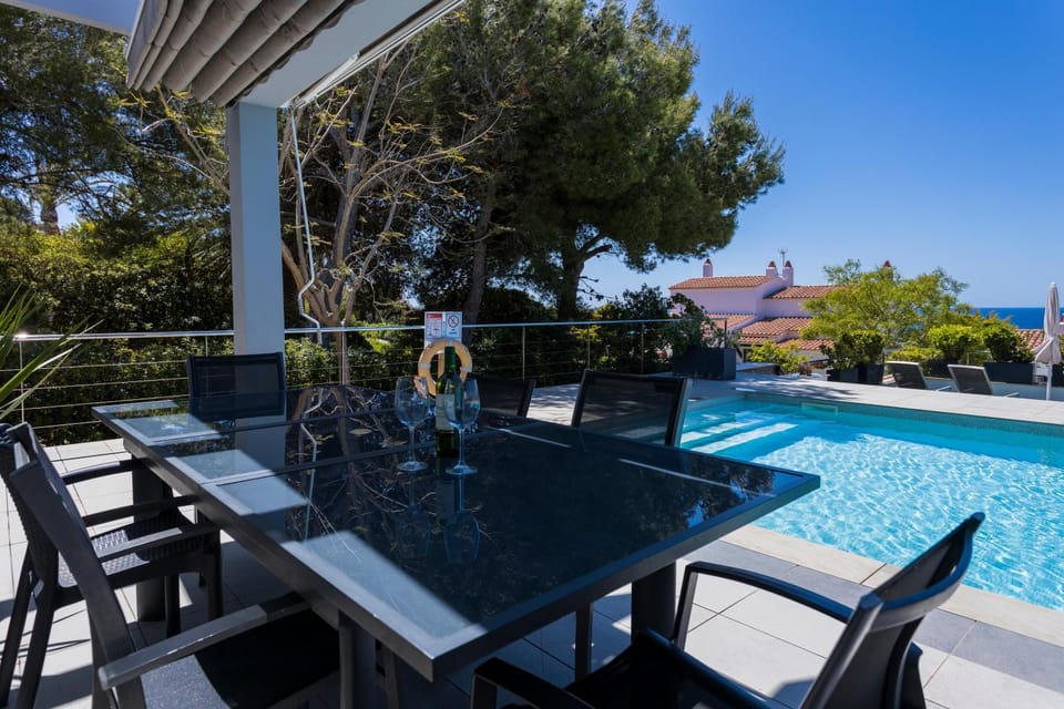 Property building, Living room, Swimming pool