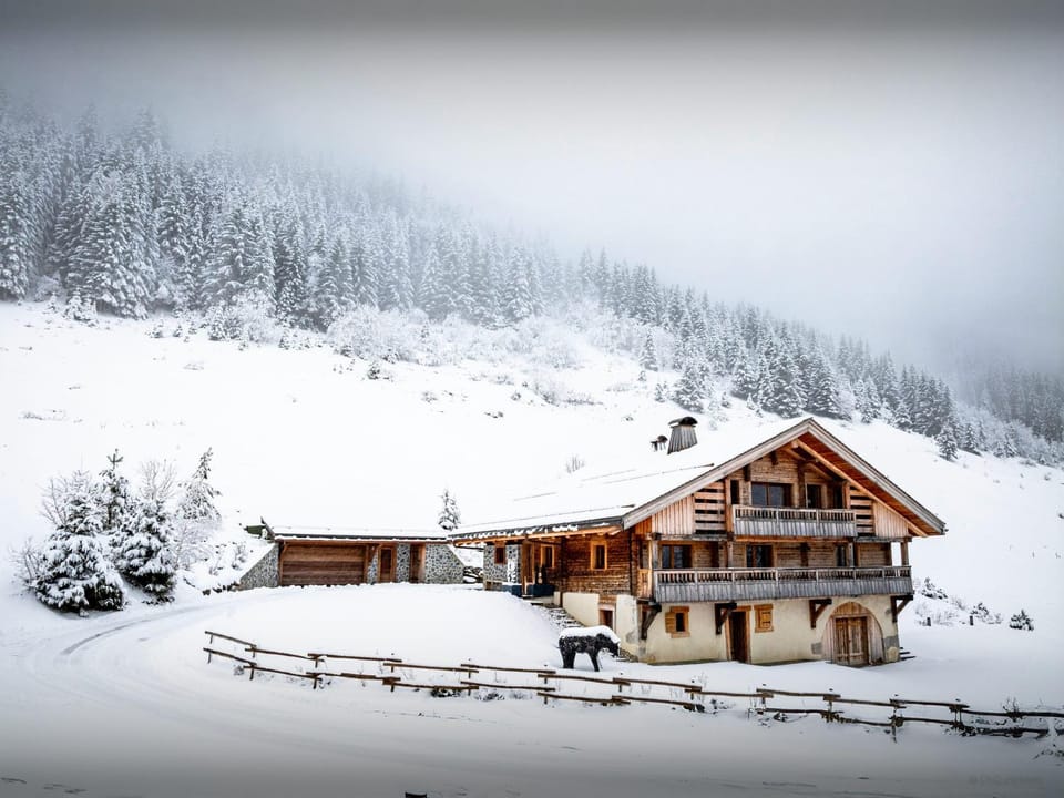 Property building, Natural landscape, Winter, Mountain view