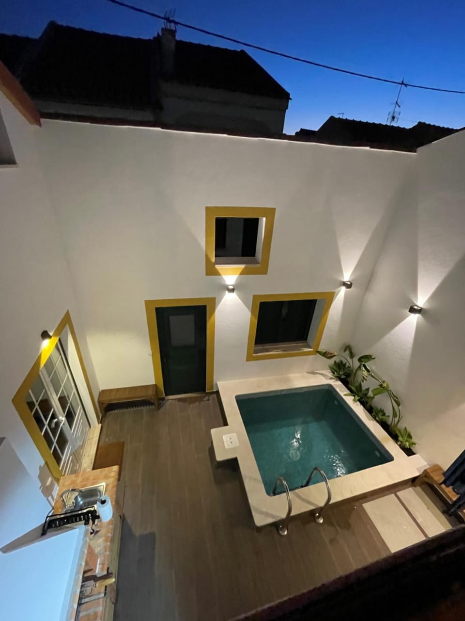 Night, Pool view, Swimming pool