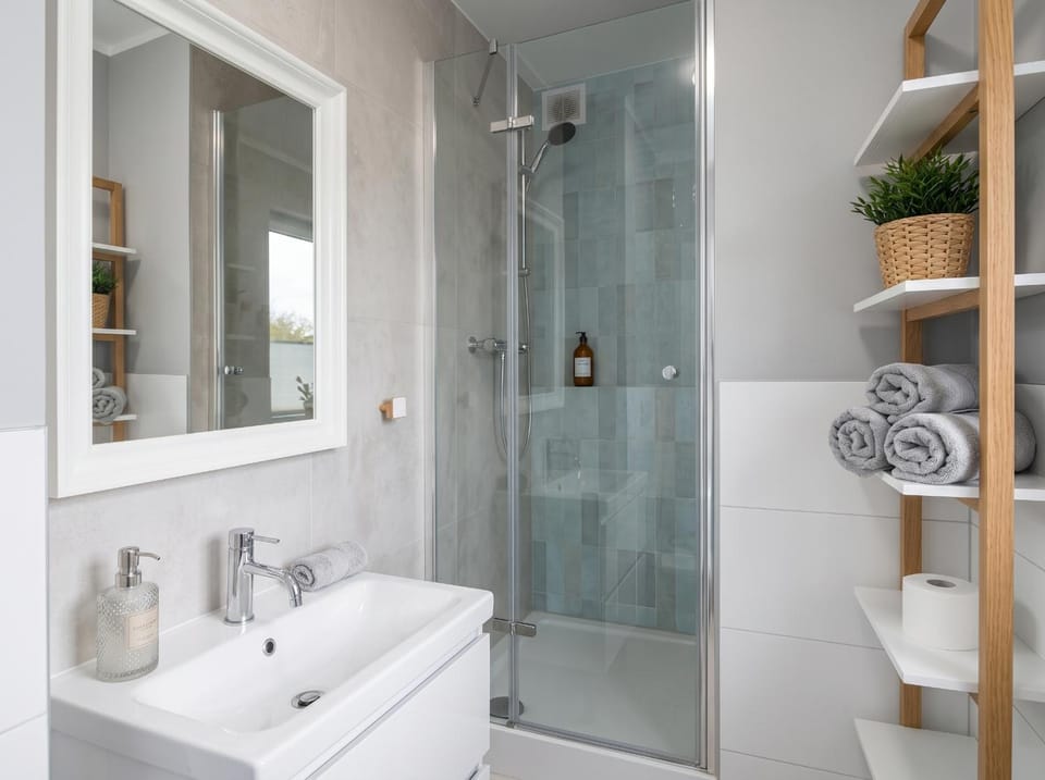 Shower, Bathroom, towels