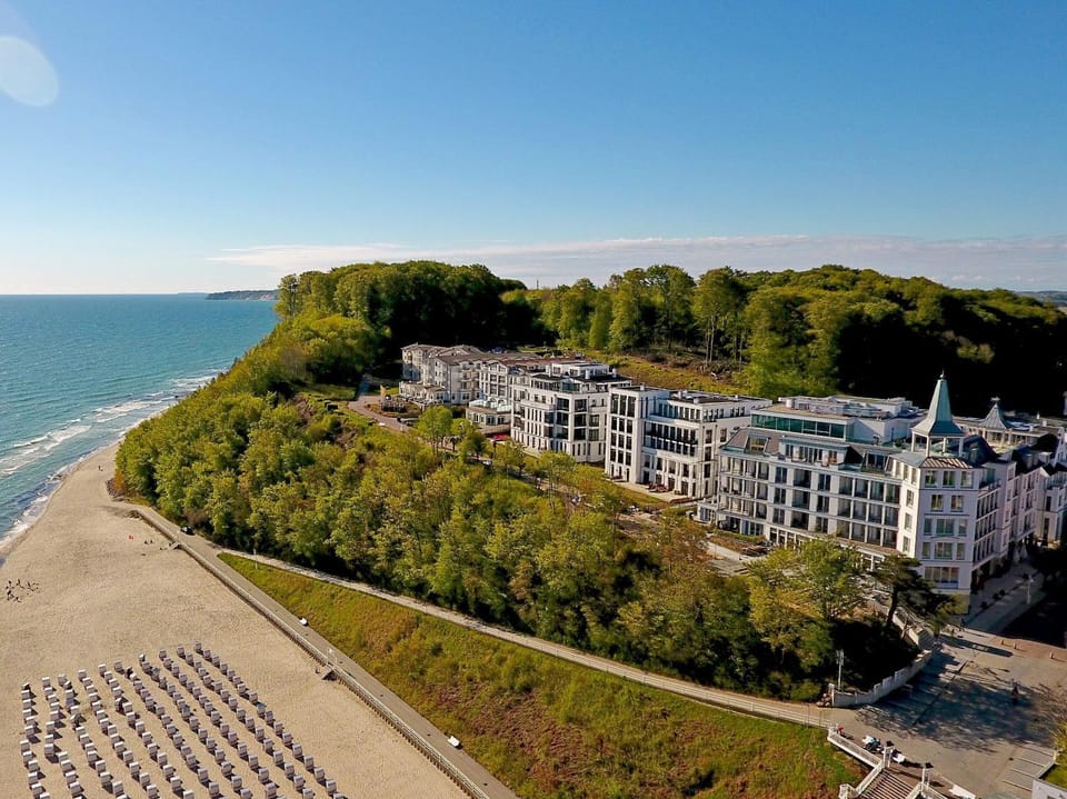 Property building, Natural landscape, Bird's eye view, Beach