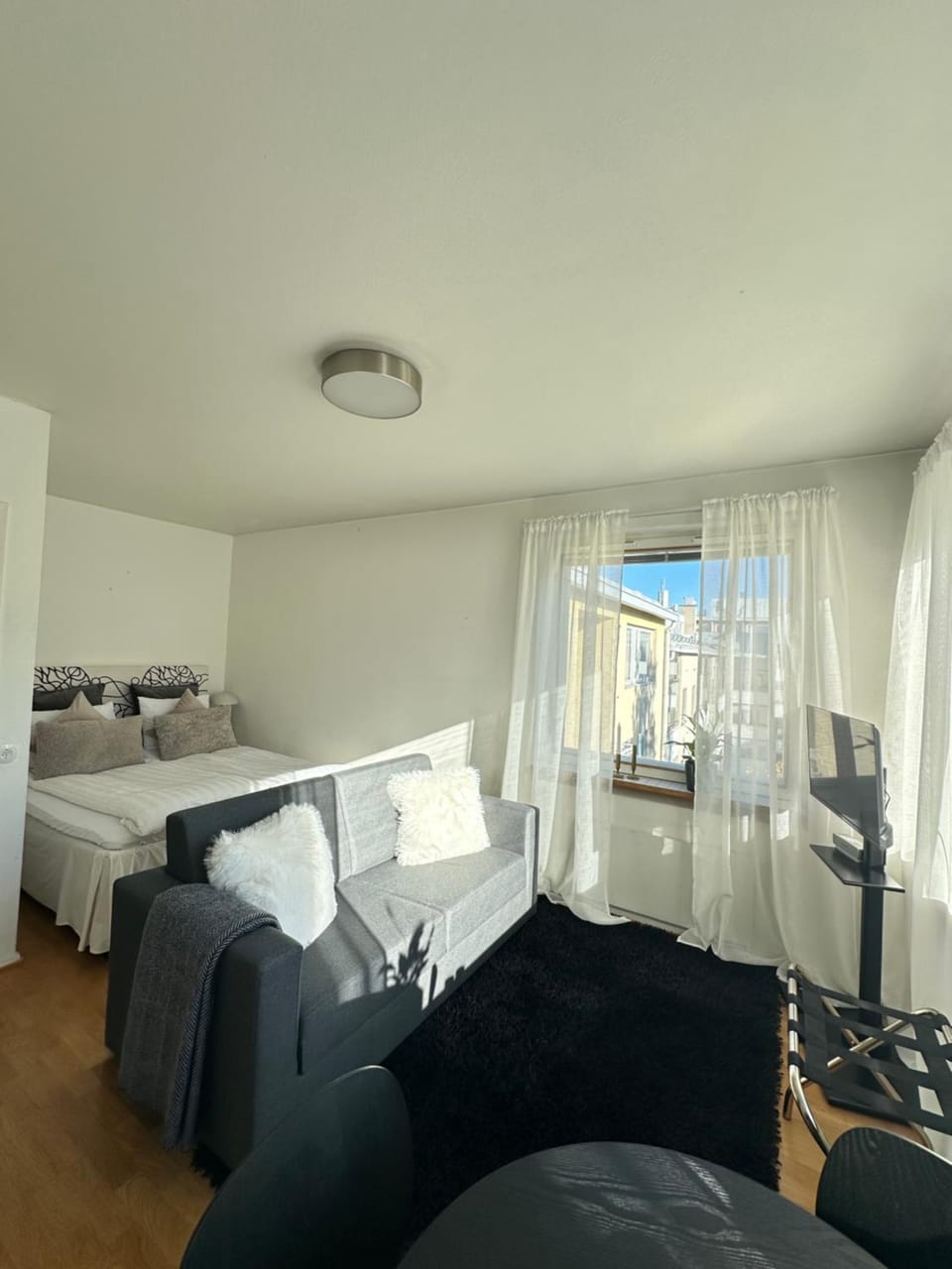 Bed, Living room, Photo of the whole room