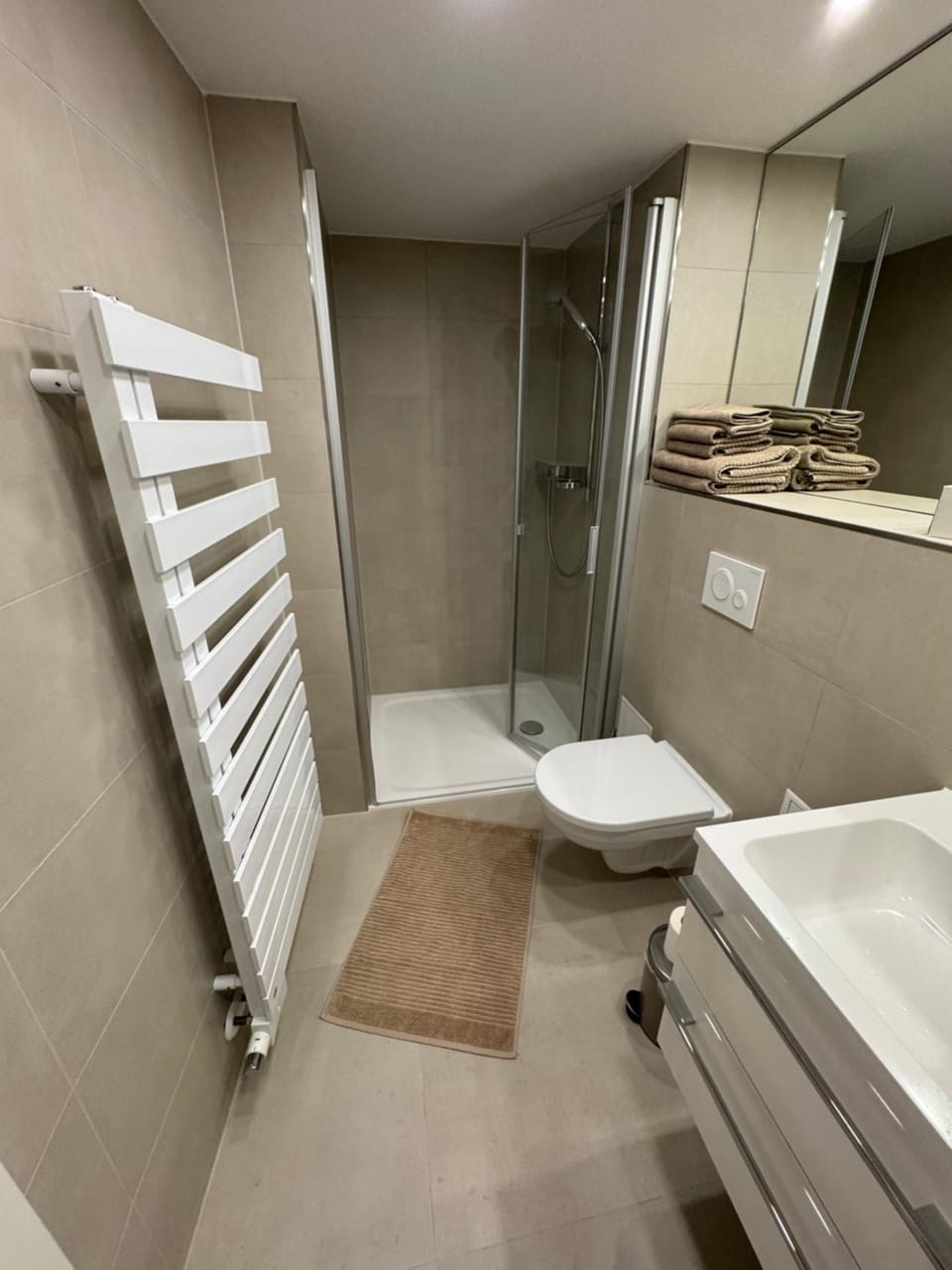 Shower, Toilet, Bathroom, towels
