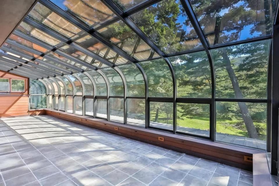Stream-Side Atrium Home with Side Rooms & Pool Table House in Capital District, NY, USA