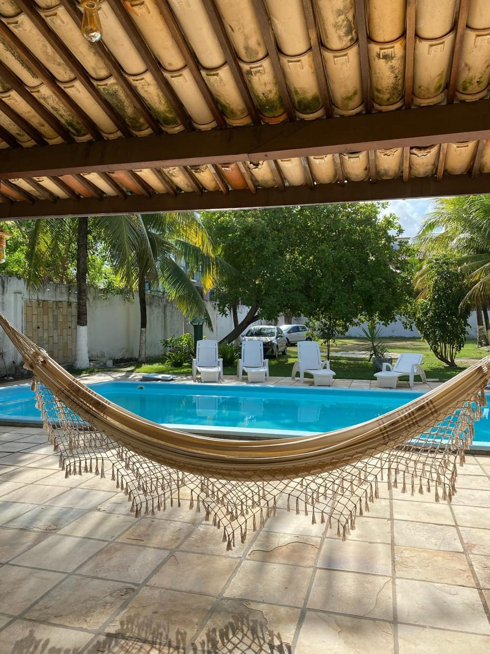 Patio, Day, Natural landscape, Garden, Garden view, Pool view, Swimming pool, sunbed