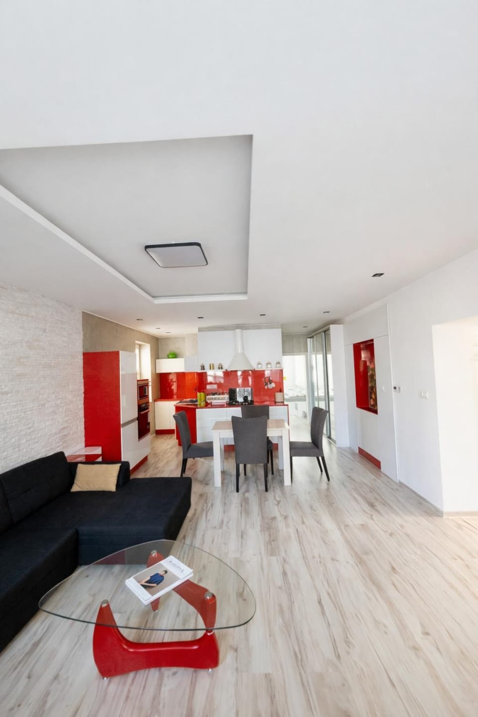 Living room, kitchen
