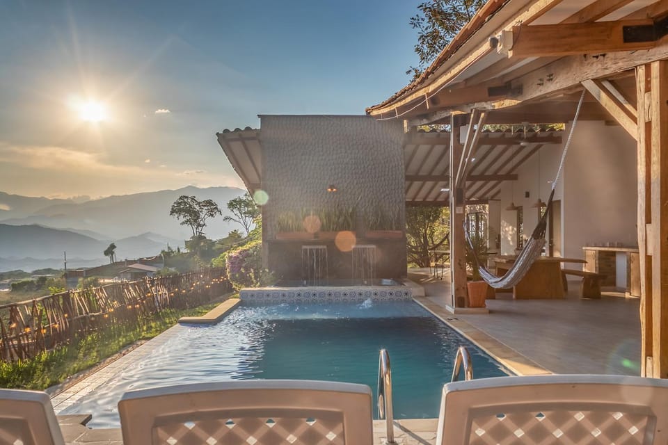 Day, Natural landscape, Mountain view, Swimming pool, sunbed
