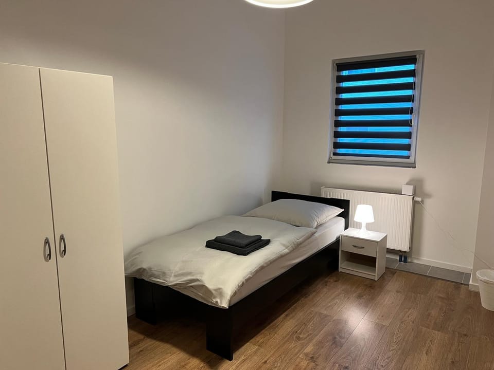 Bed, Photo of the whole room, Bedroom, towels, wardrobe