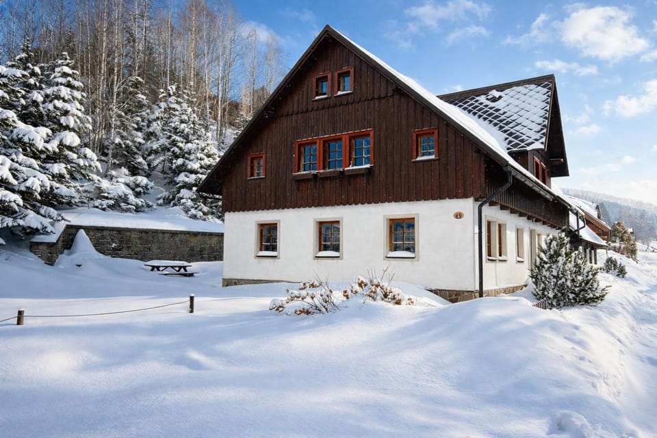 Property building, Winter, Garden