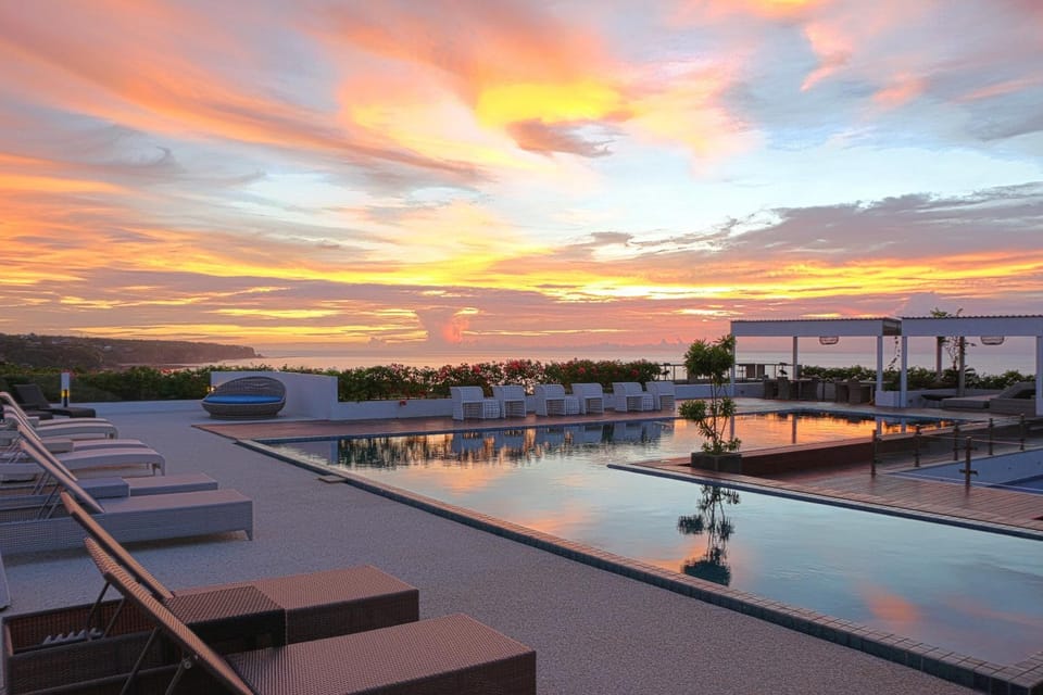 Swimming pool, Sunset