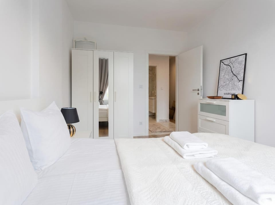 Bed, Photo of the whole room, Bedroom, hair dresser, towels, wardrobe