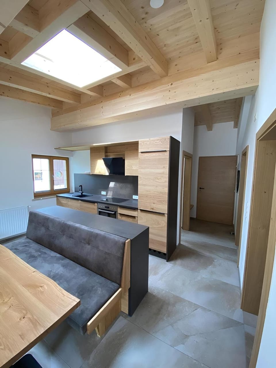 Kitchen or kitchenette, Living room, Seating area