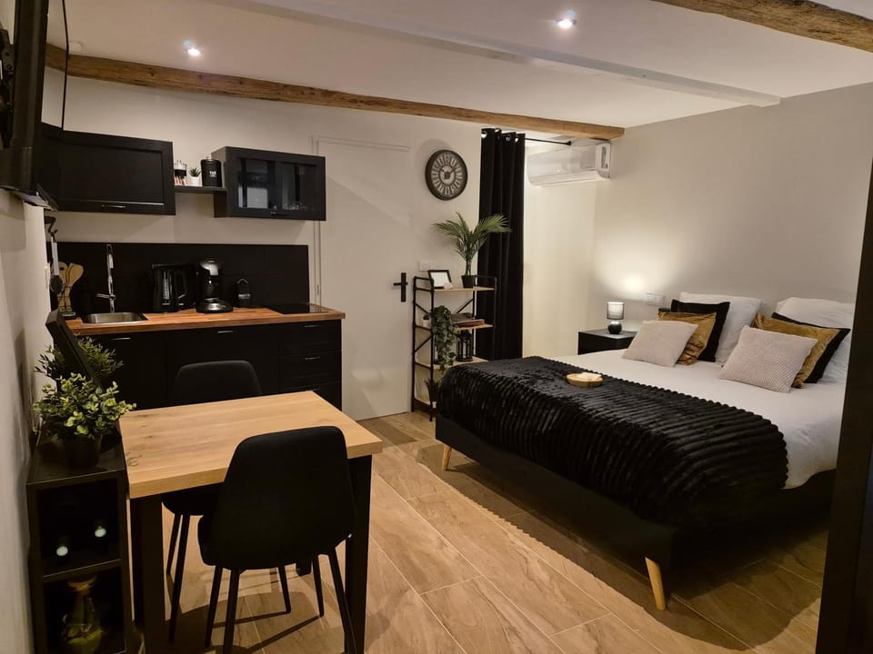 Bed, Kitchen or kitchenette, Living room, Photo of the whole room, Dining area, Bedroom, minibar, stove