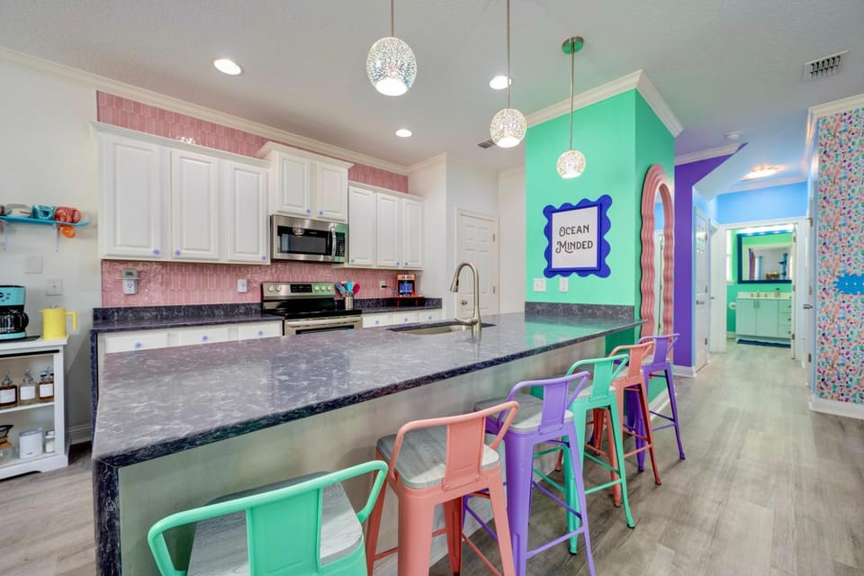 Kitchen or kitchenette, oven, stove, toaster