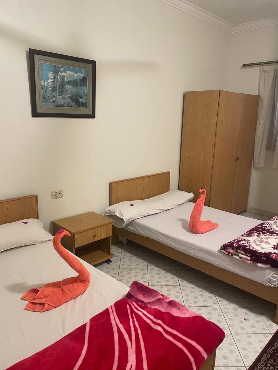 Bed, Photo of the whole room, Bedroom, towels, wardrobe
