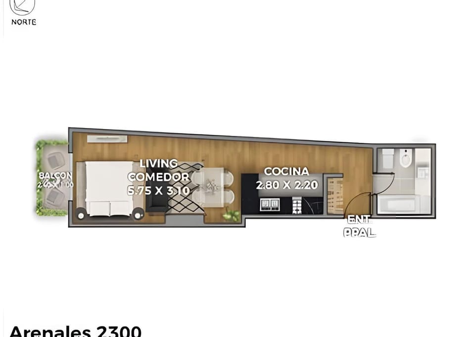Arenales: Modern Apartments with Pool and 24-Hour Security in Recoleta Apartment in Buenos Aires