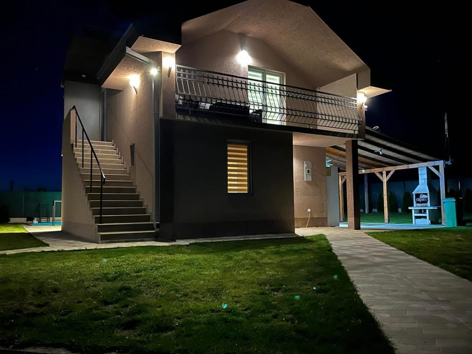 Property building, Night, Garden