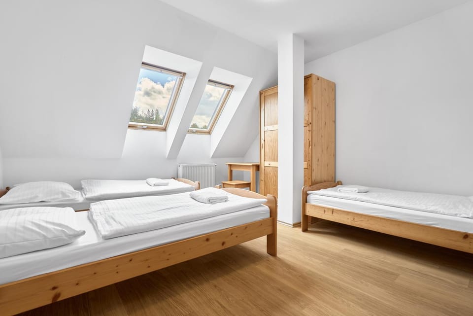 Bed, Photo of the whole room, Bedroom, towels, wardrobe