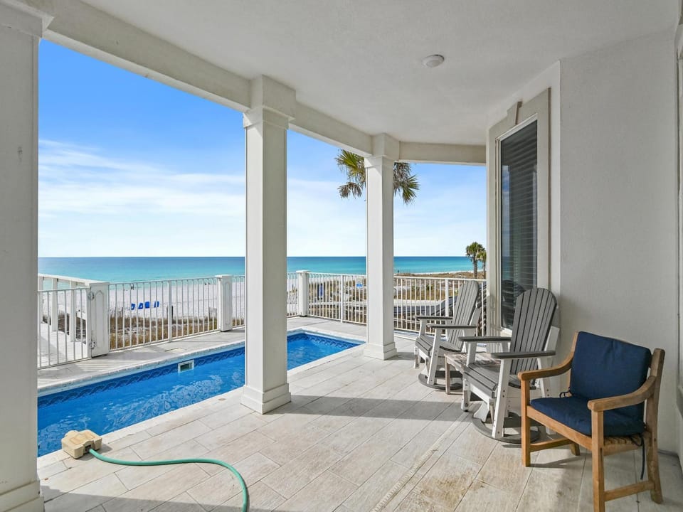 Patio, Seating area, Pool view, Sea view, Swimming pool