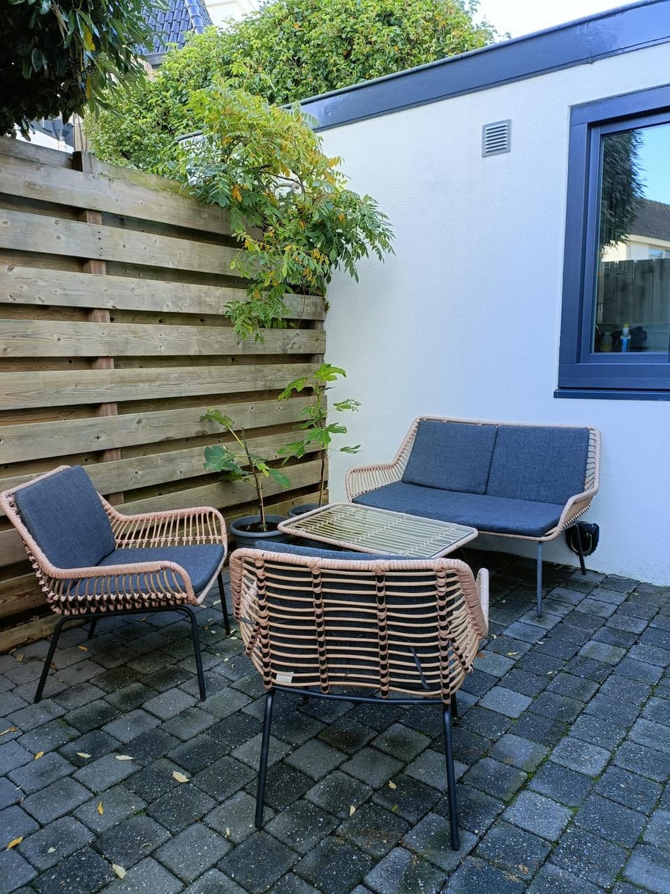 Property building, Day, Seating area, Garden view