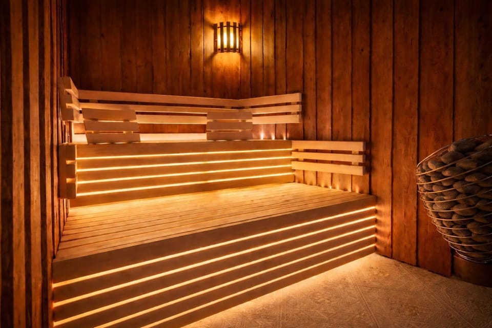 Sauna, Living room, Spa and wellness centre/facilities