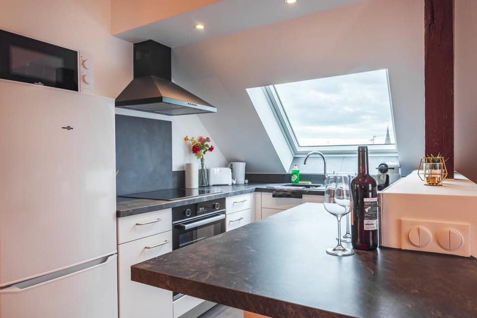 Kitchen or kitchenette, minibar, oven