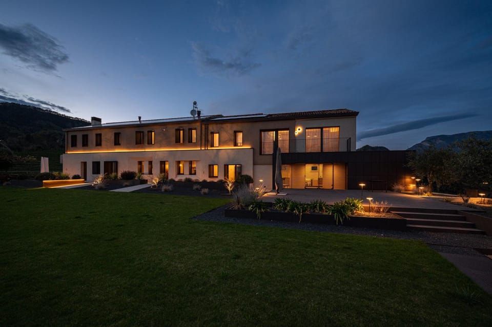 Property building, Night, Garden