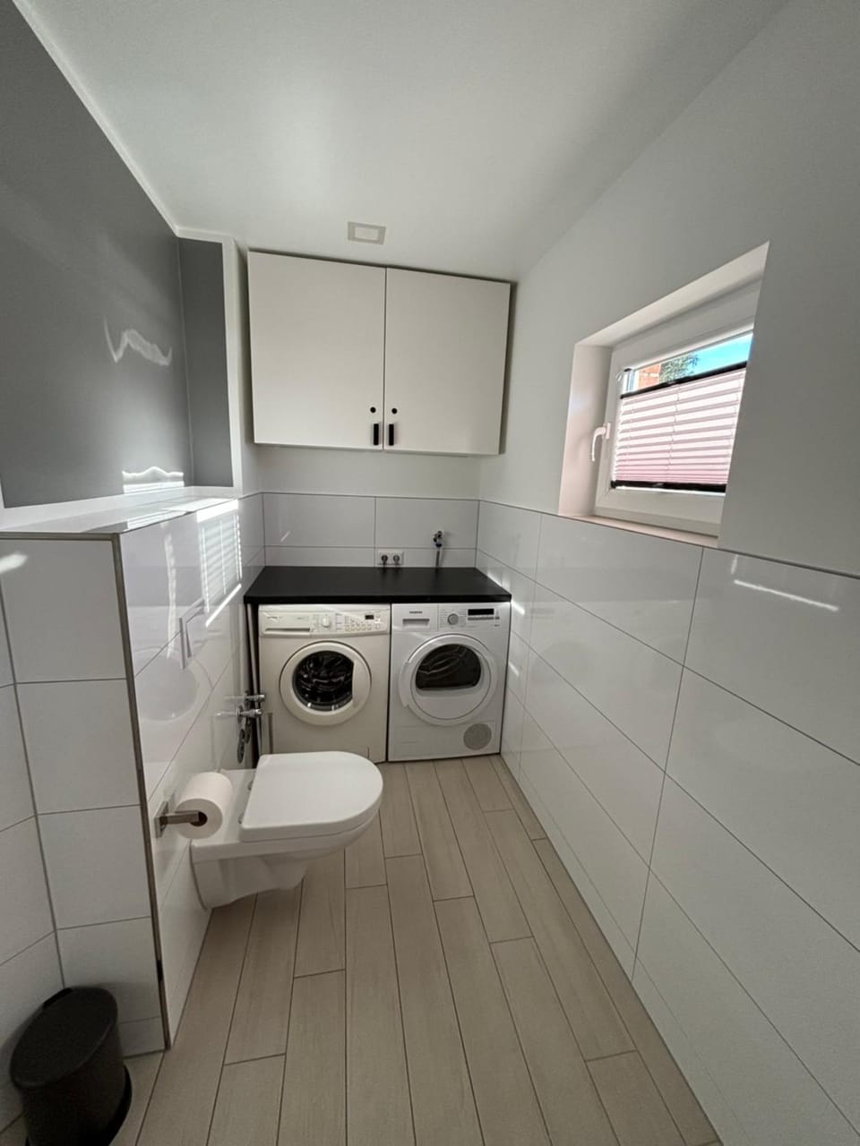 Bathroom, washing machine, dryer