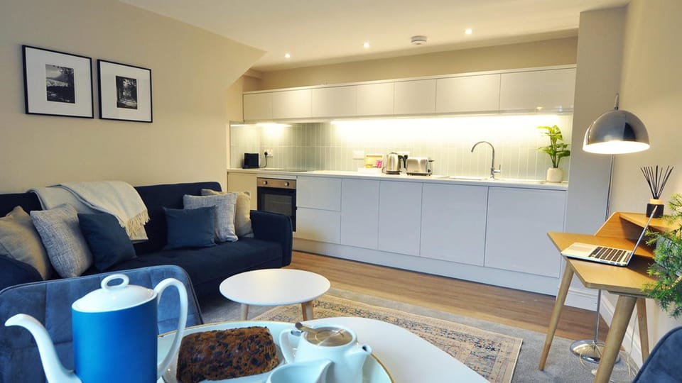 Living room, kitchen