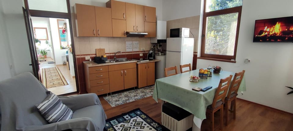 Kitchen or kitchenette, Dining area, stove