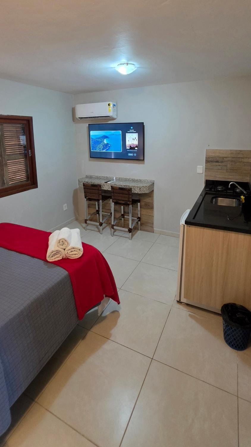 Bed, TV and multimedia, Kitchen or kitchenette, Photo of the whole room, Dining area, Bedroom, air conditioner