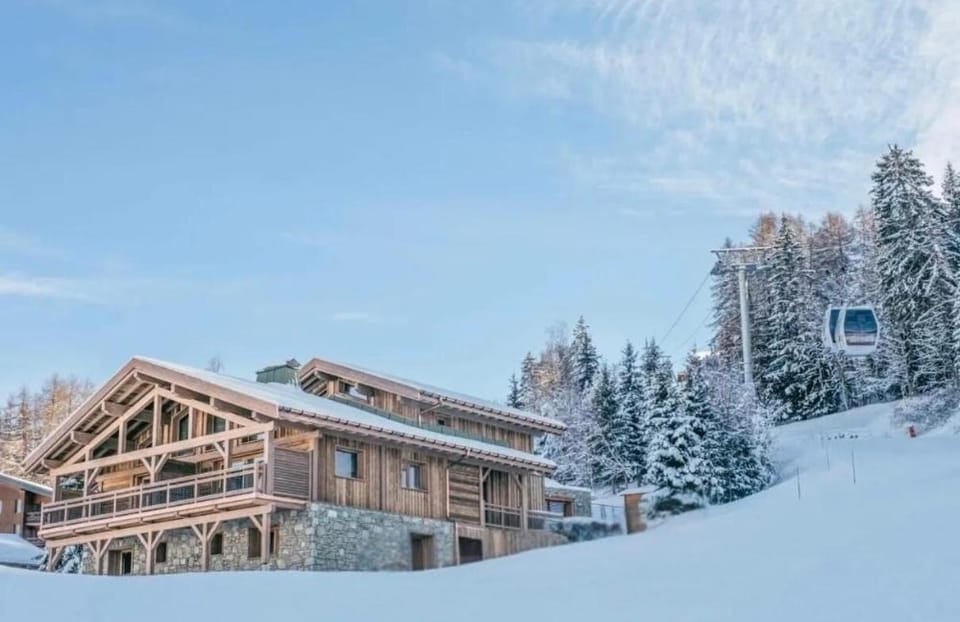 Day, Winter, Skiing, Mountain view
