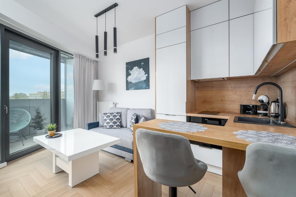 Kitchen or kitchenette, Living room, Seating area, Dining area, stove
