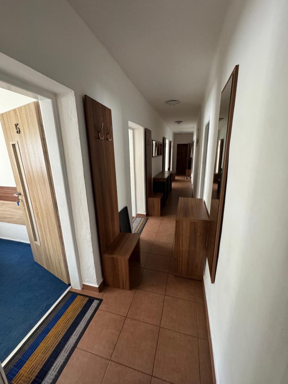 Bed, wardrobe