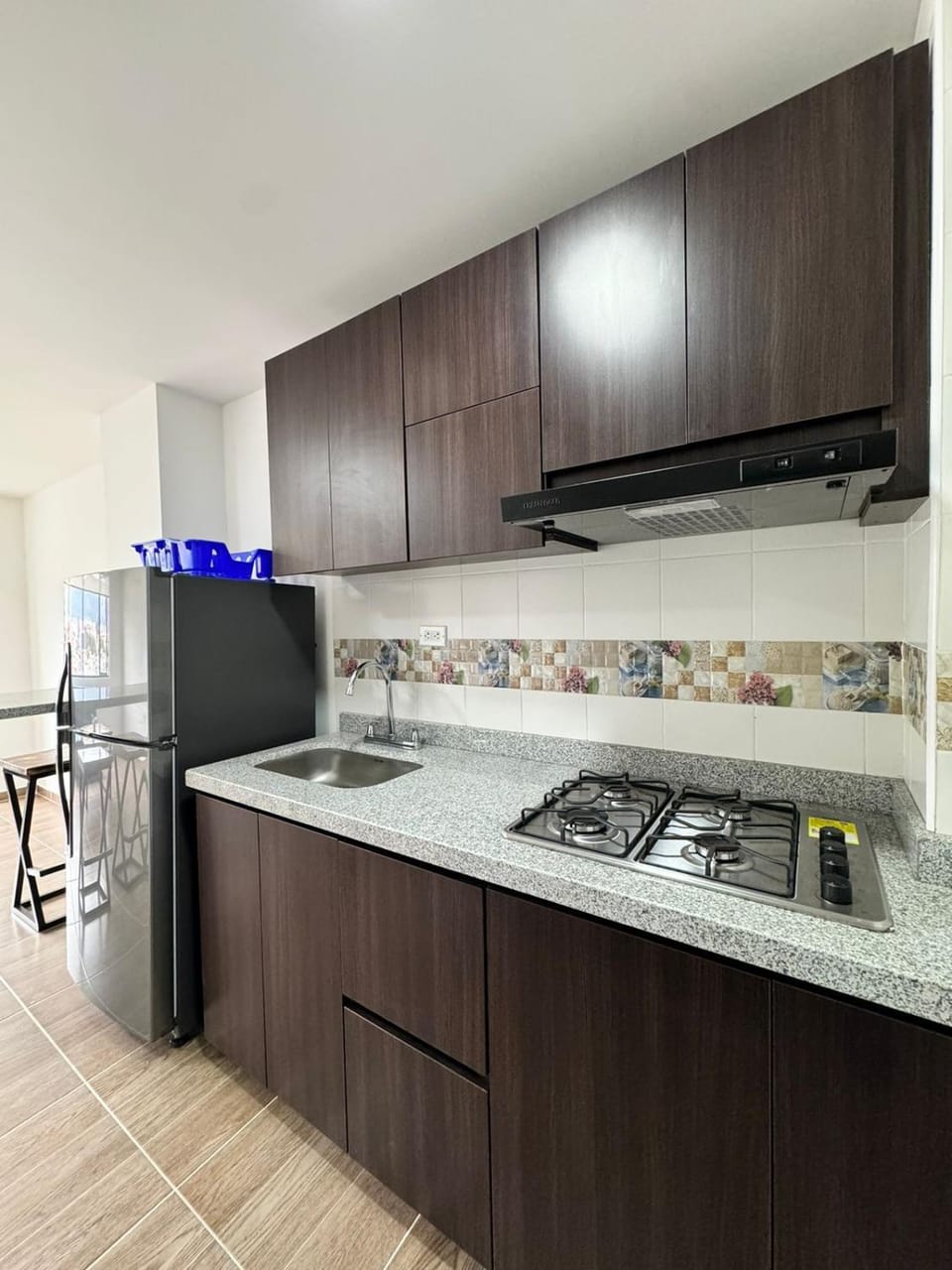 Kitchen or kitchenette, minibar, stove