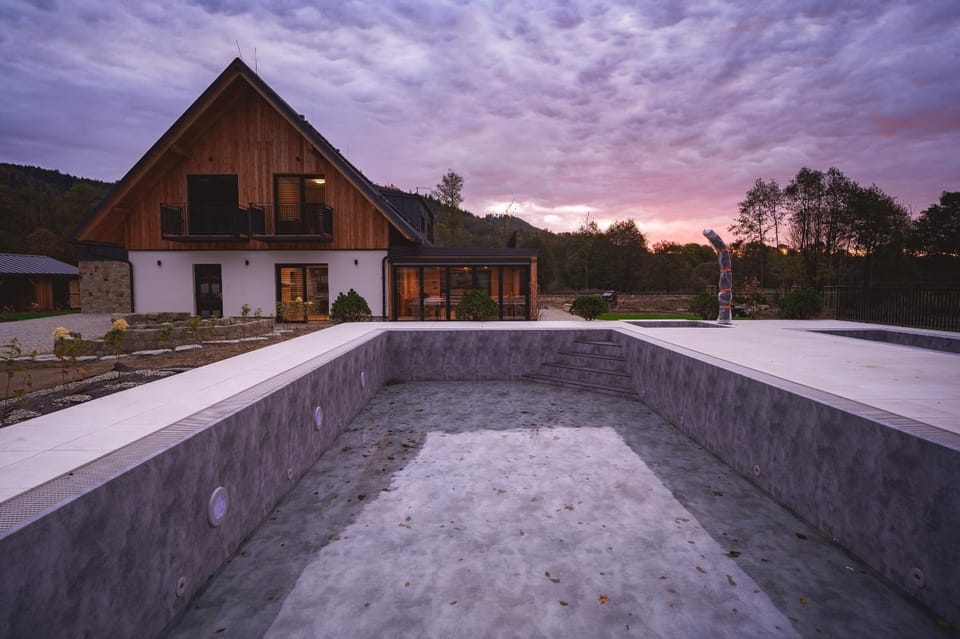 Property building, Natural landscape, Sunset