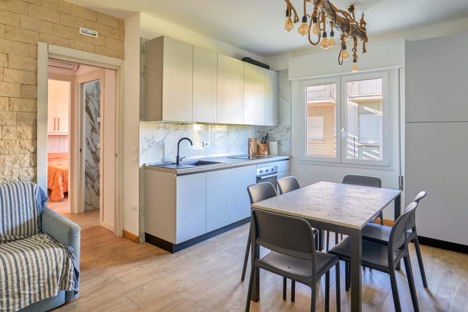 Kitchen or kitchenette, Living room, Dining area, stove