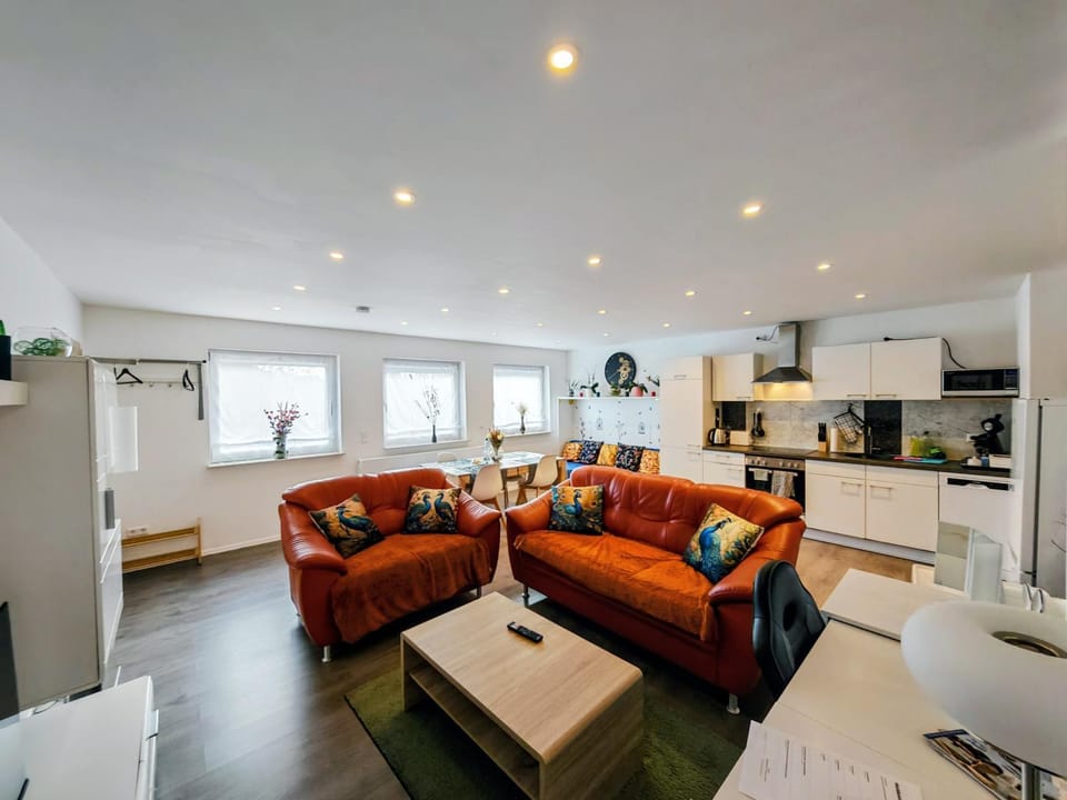 Kitchen or kitchenette, Living room, Seating area, Dining area, oven, stove