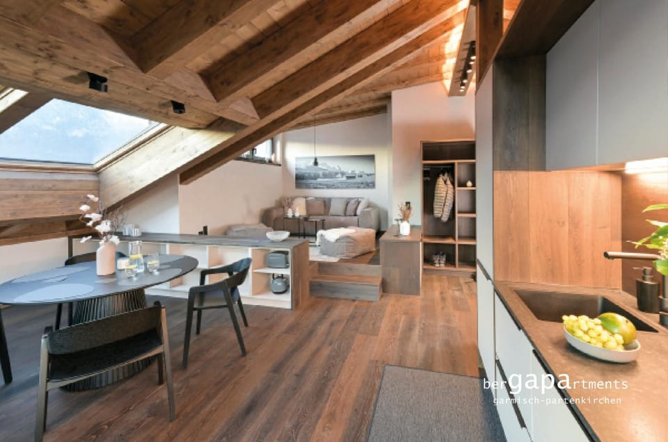 Kitchen or kitchenette, Living room, Seating area, Dining area, wardrobe