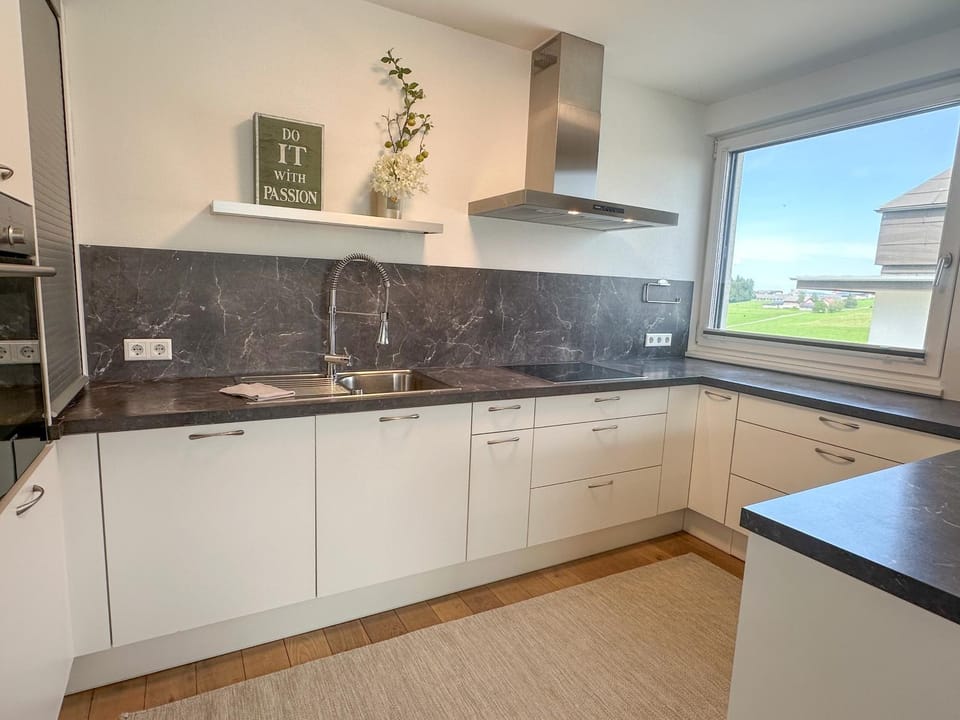Kitchen or kitchenette, dishwasher, stove