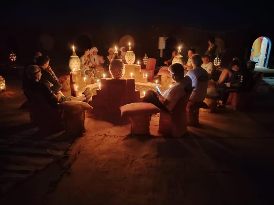 Night, group of guests