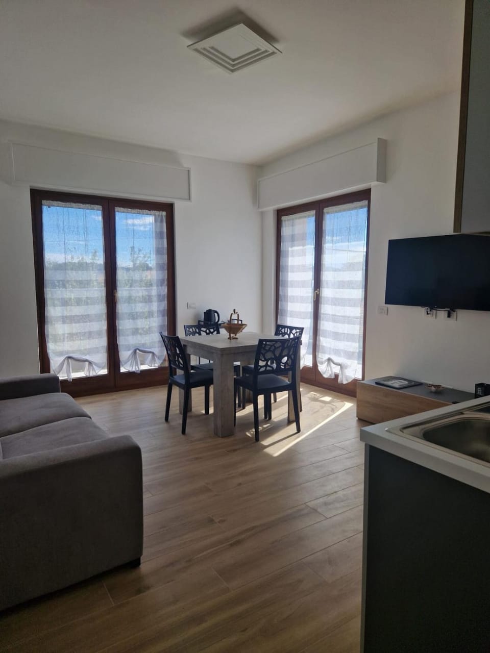 TV and multimedia, Kitchen or kitchenette, Photo of the whole room, Seating area, Dining area