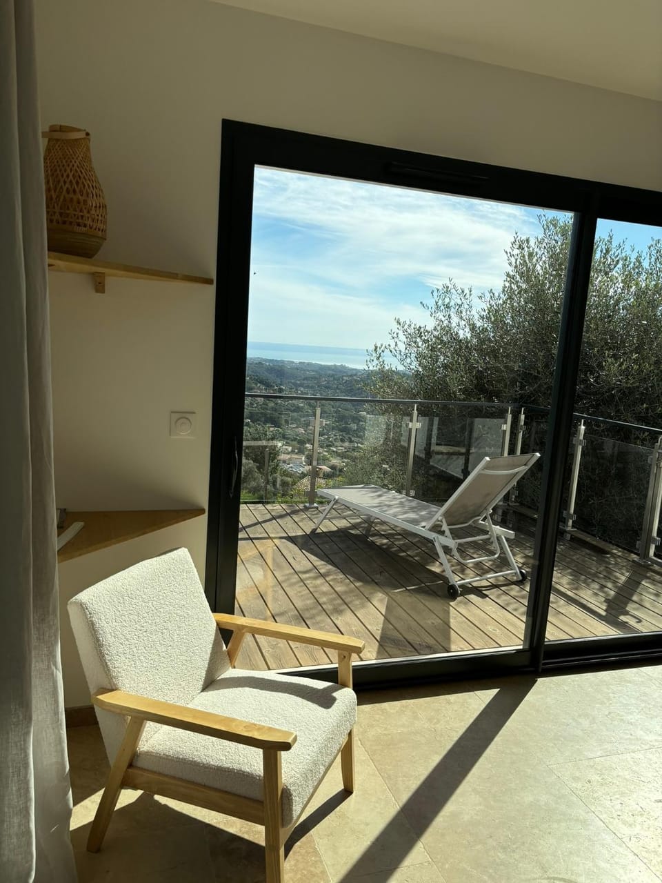 Patio, Natural landscape, Balcony/Terrace, Living room, Seating area, Sea view, sunbed
